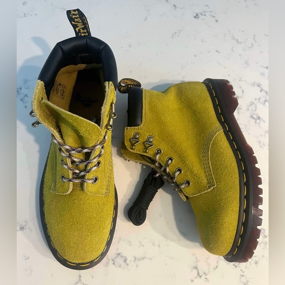 Dr.Martens  Men’s SZ.12 Ben Suede In Moss Green Boots Lace Up New - Picture 5 of 15
